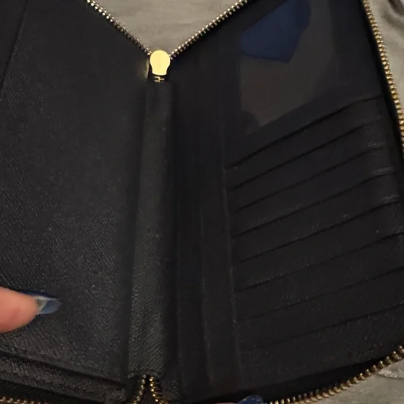 Coach Dark Blue Leather Zip Wallet - Picture 7 of 17